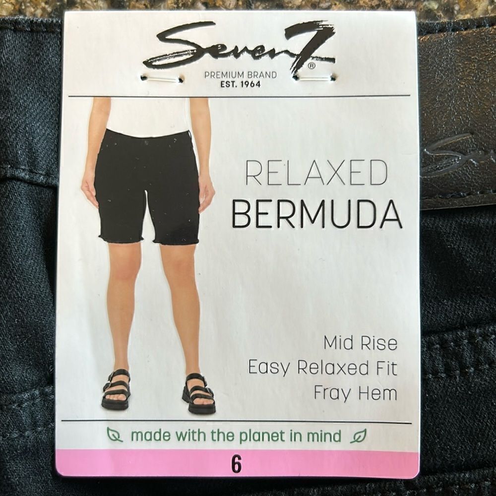NEW Seven7 Relaxed Bermuda Black Shorts